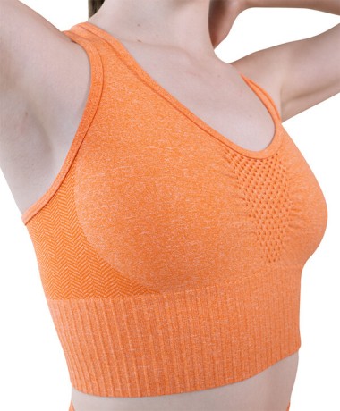 Top Power Fit Arancione Fianco